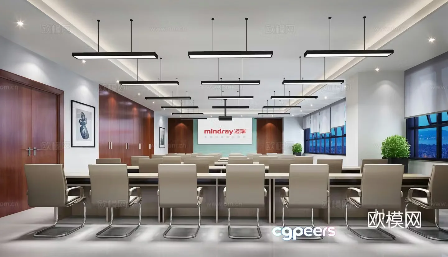 Modern technology company conference room training room 3d model