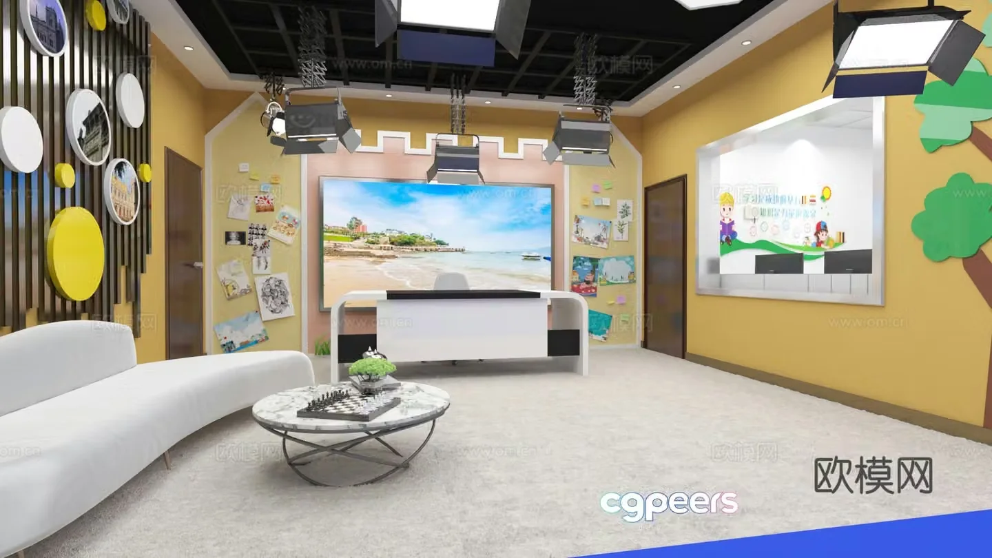 Modern live broadcast room live broadcast room 3d model