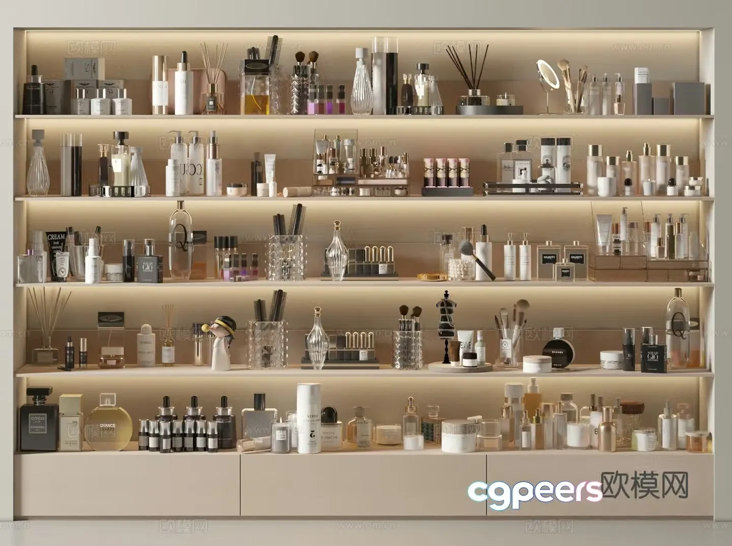 Modern cosmetics daily necessities 3D model
