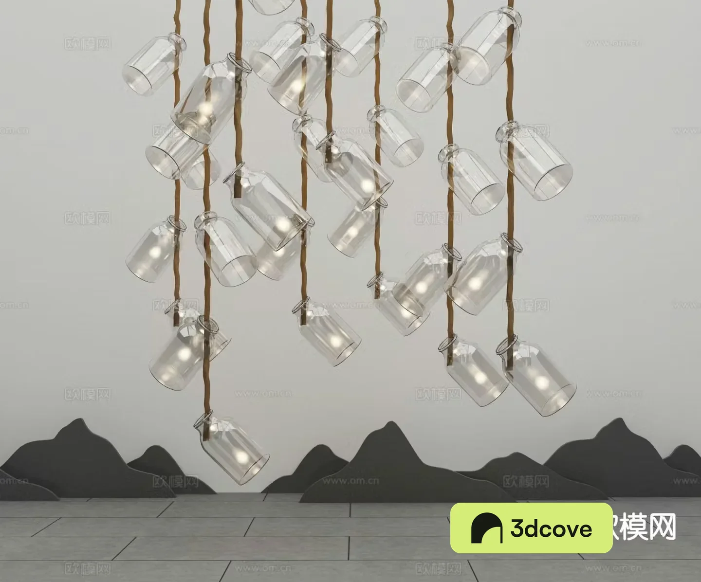 Modern glass chandelier