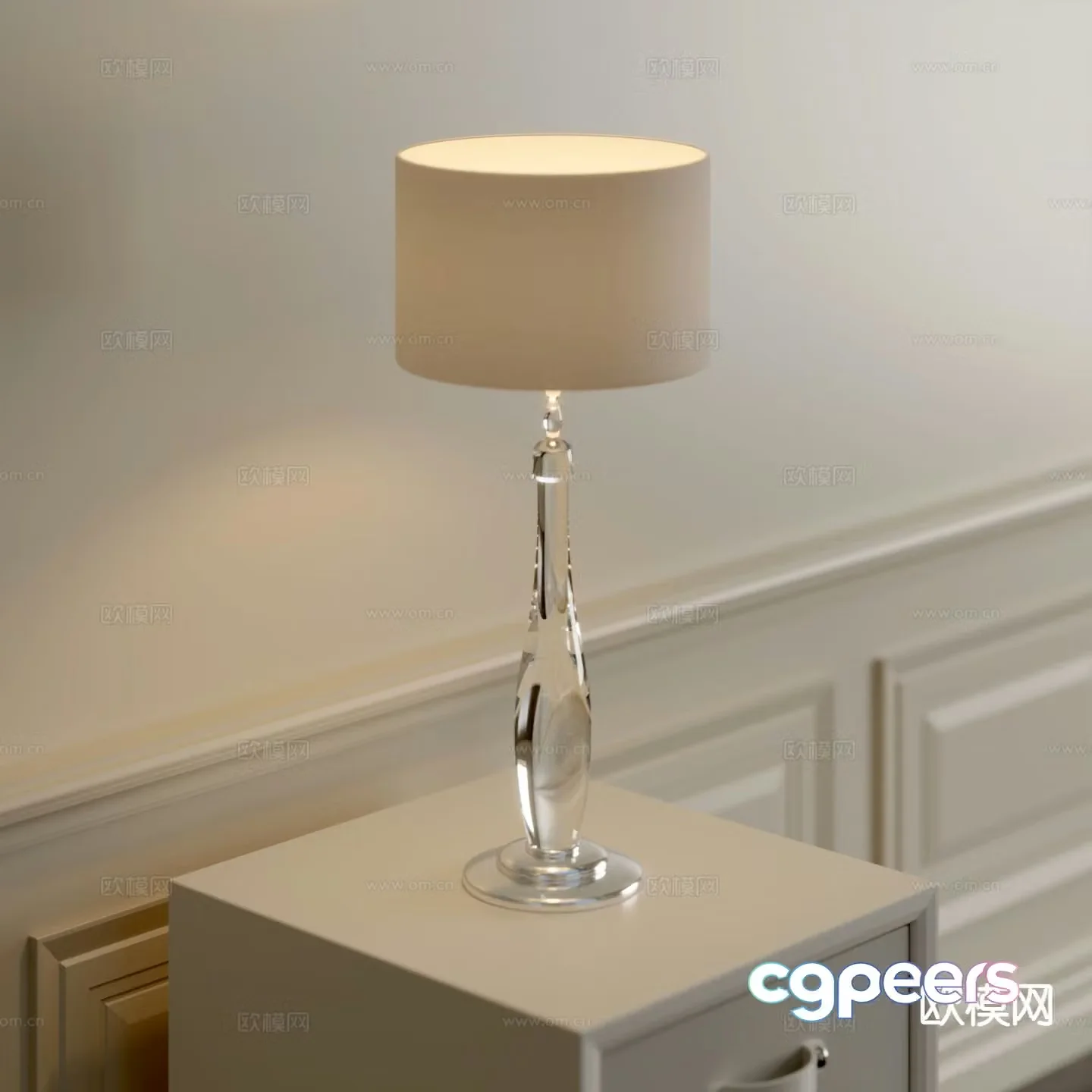 Modern glass table lamp 3d model