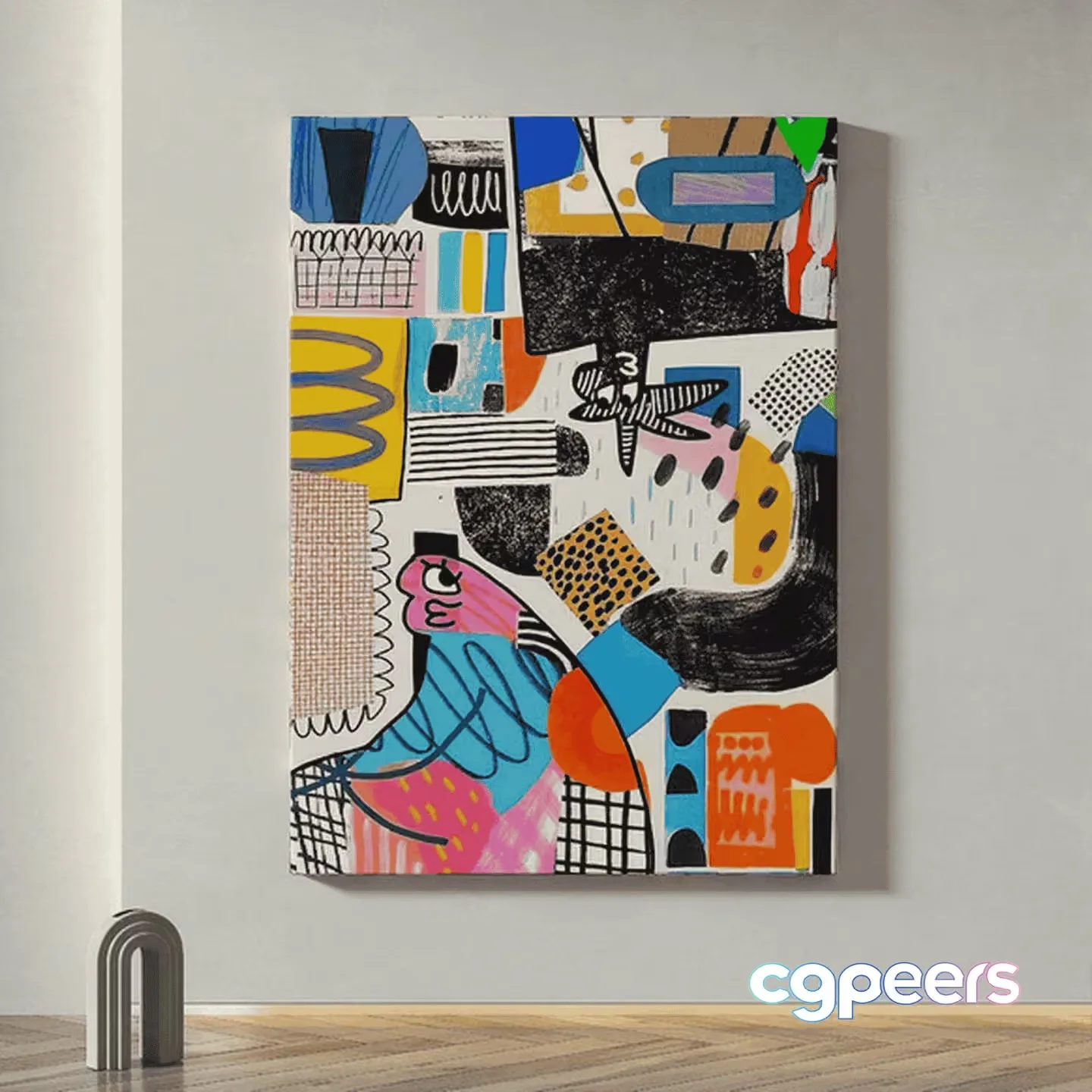 A Colorful Abstract Painting 3D Model – 16552 – VRAY Render