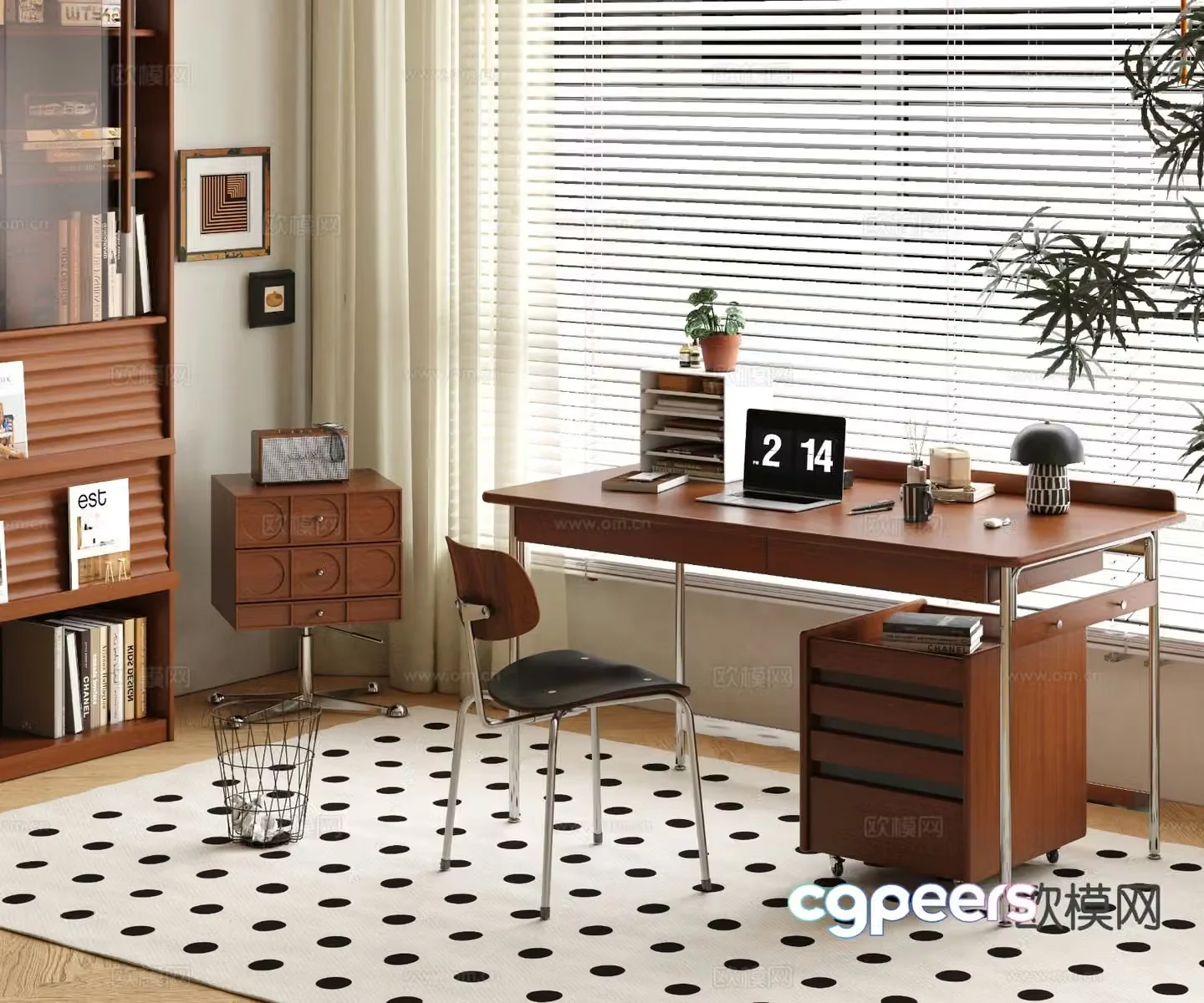 Medieval style desk writing desk 3d model