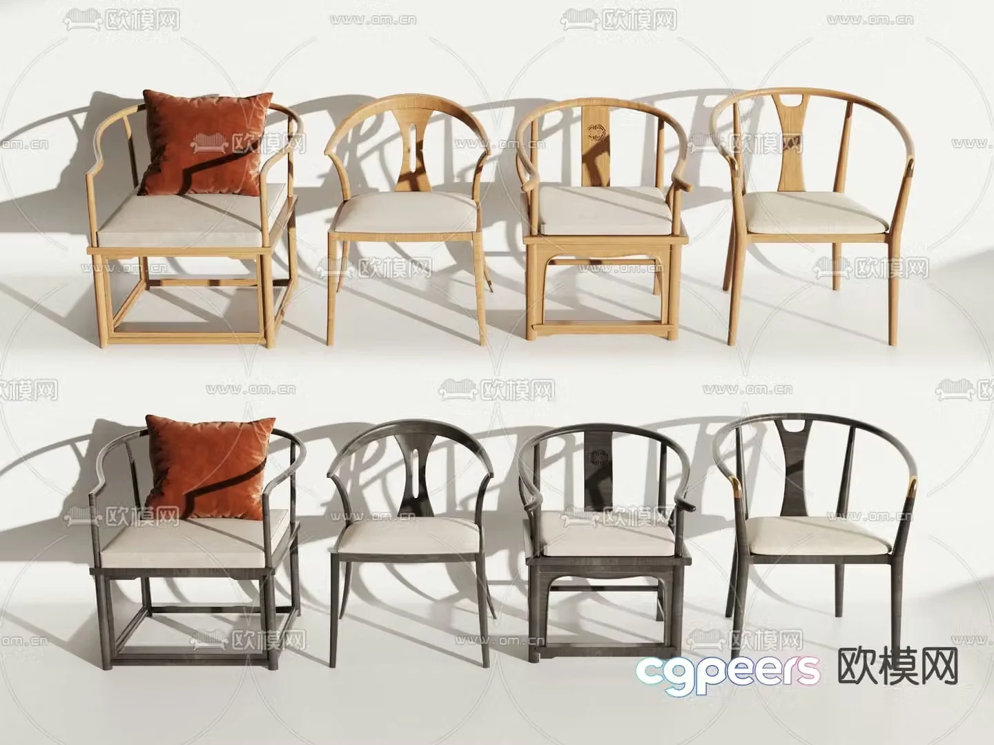 New Chinese style chair armchair 3d model