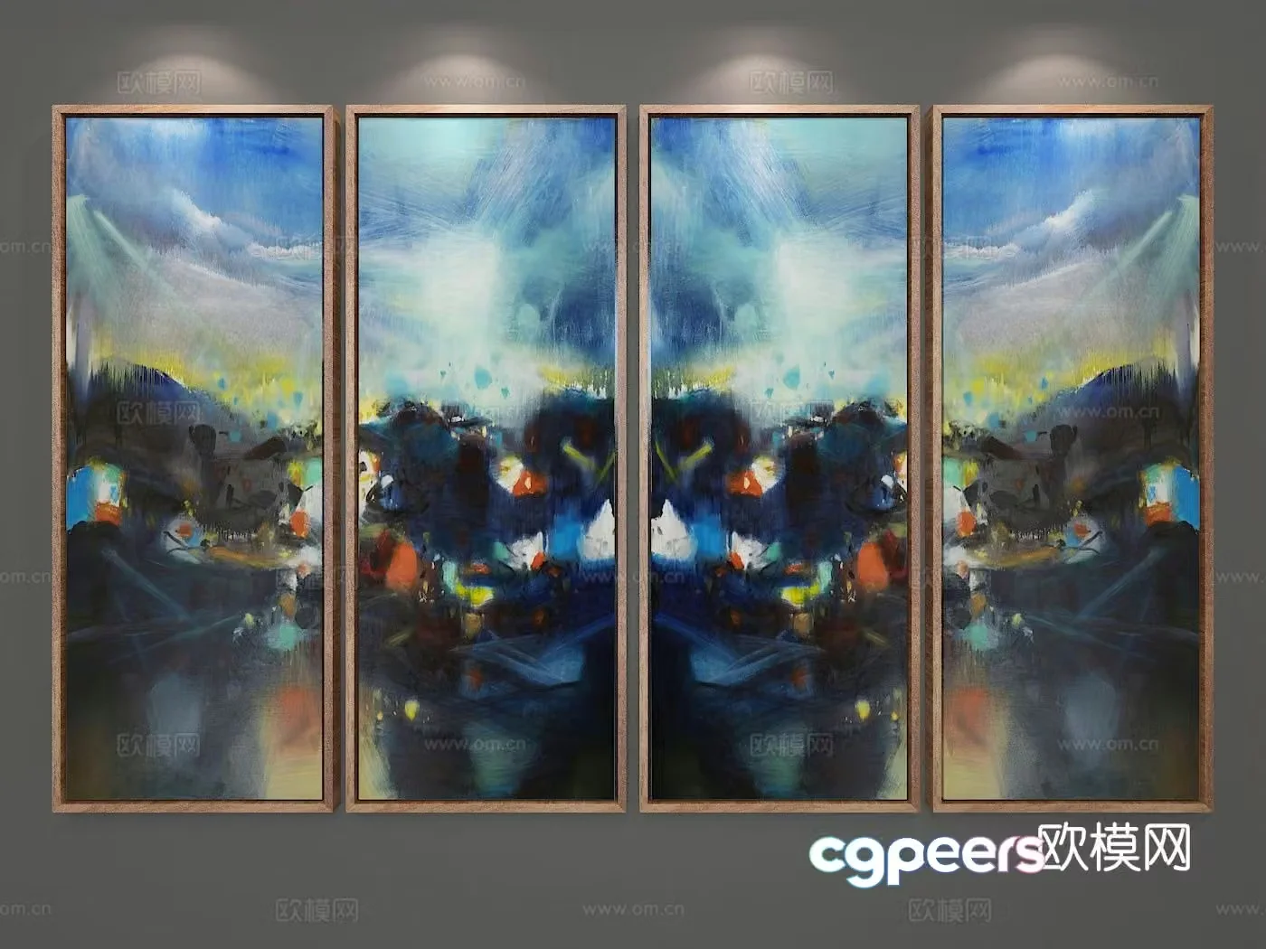 Modern oil painting art painting decorative painting 3d model