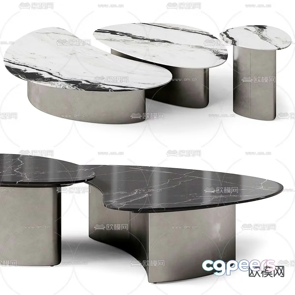 Mother-and-son coffee table combination coffee table 3D model