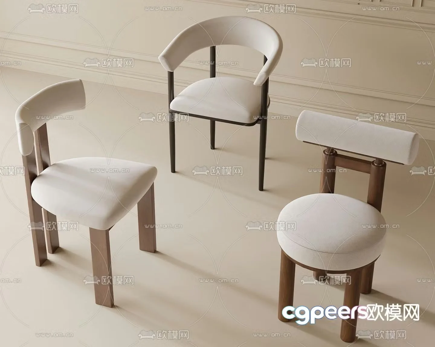 Modern chair dining chair 3d model
