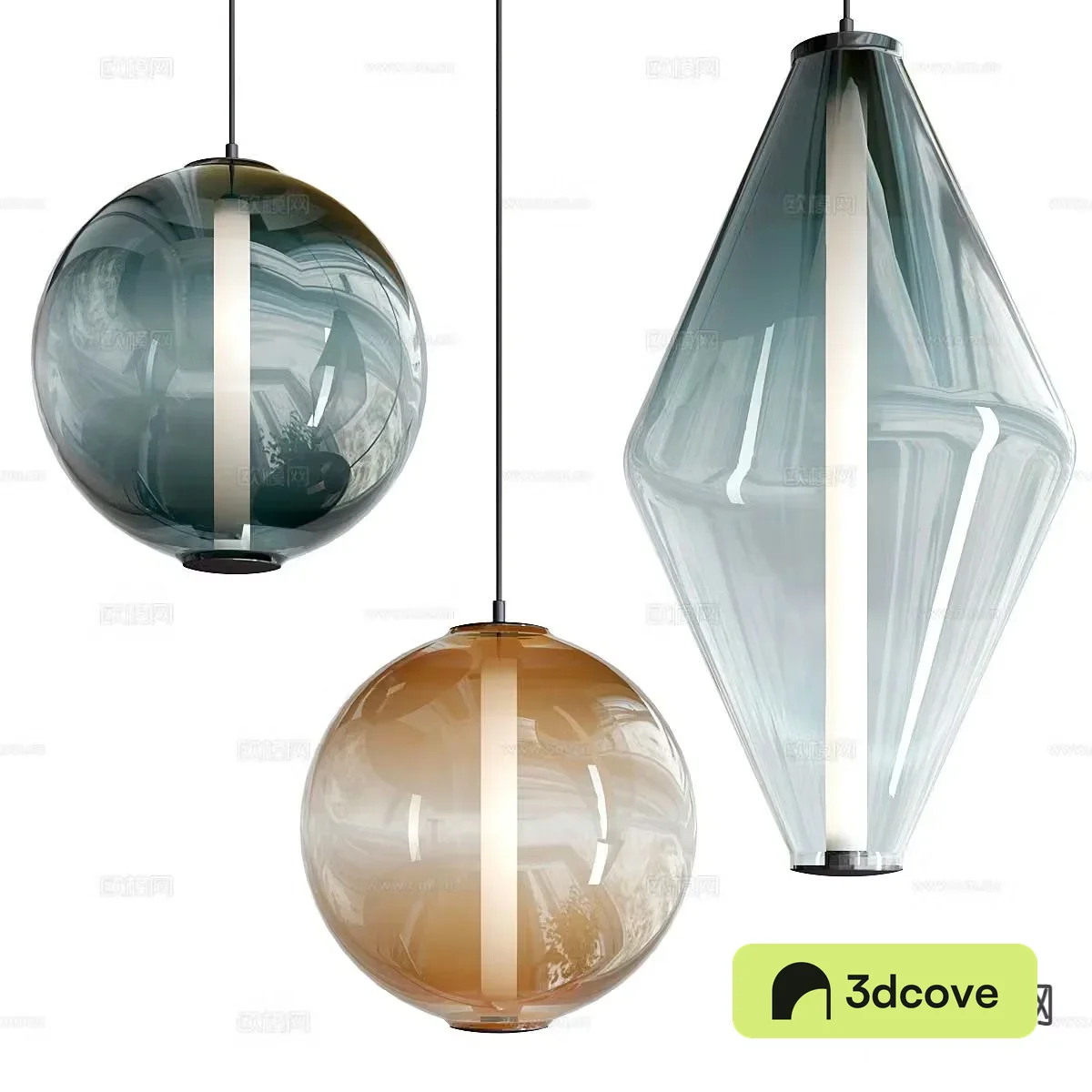 Glass small chandelier
