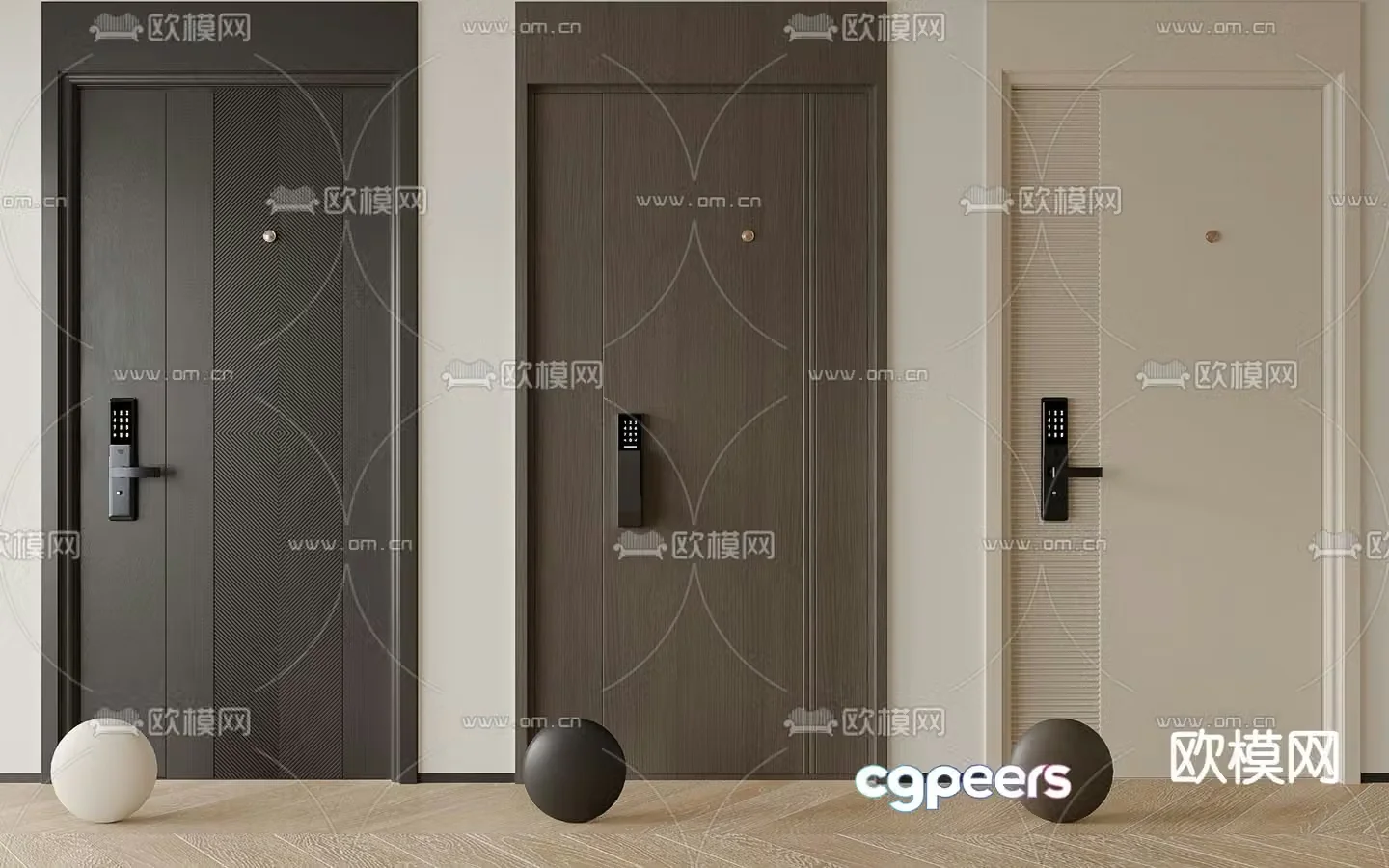 Entry door ceiling door security door single-open door 3D model