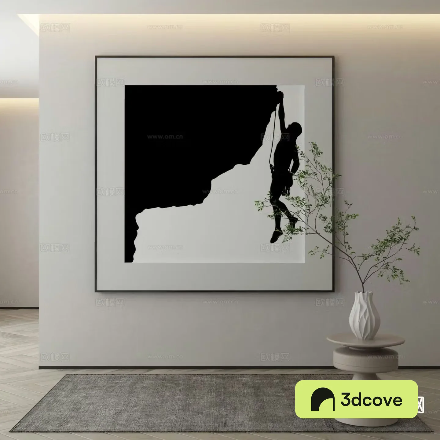 Modern decorative painting black and white figure painting silhouette painting