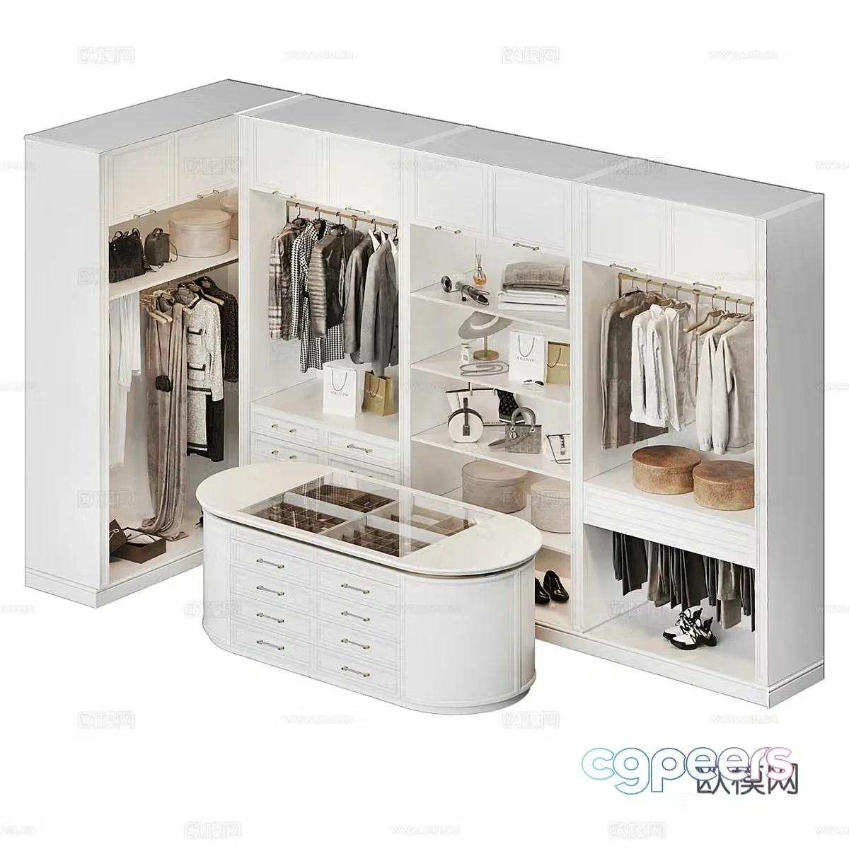 Modern doorless wardrobe 3d model
