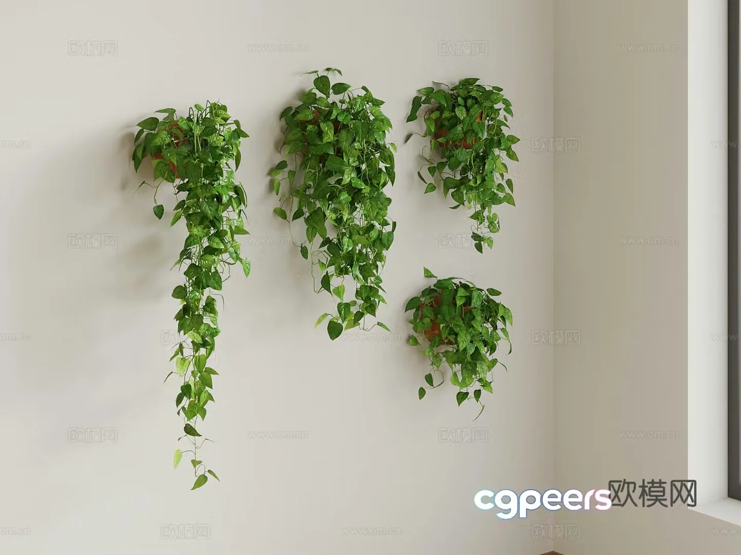 Potted plants Modern hanging basket pot plant 3D model