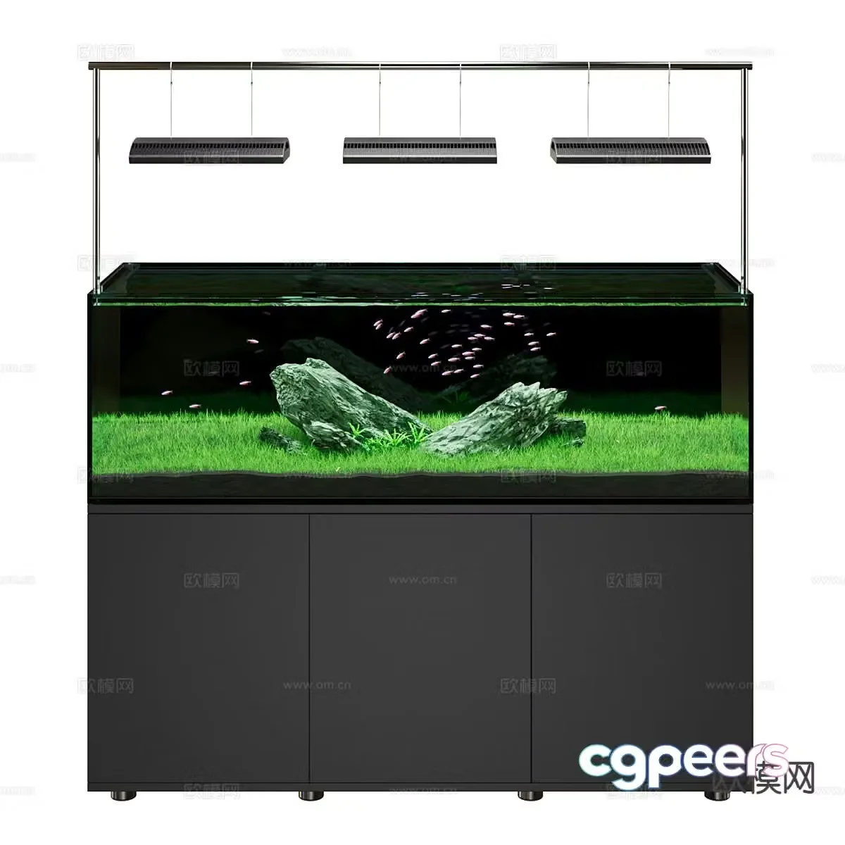 Ecological fish tank aquarium 3d model