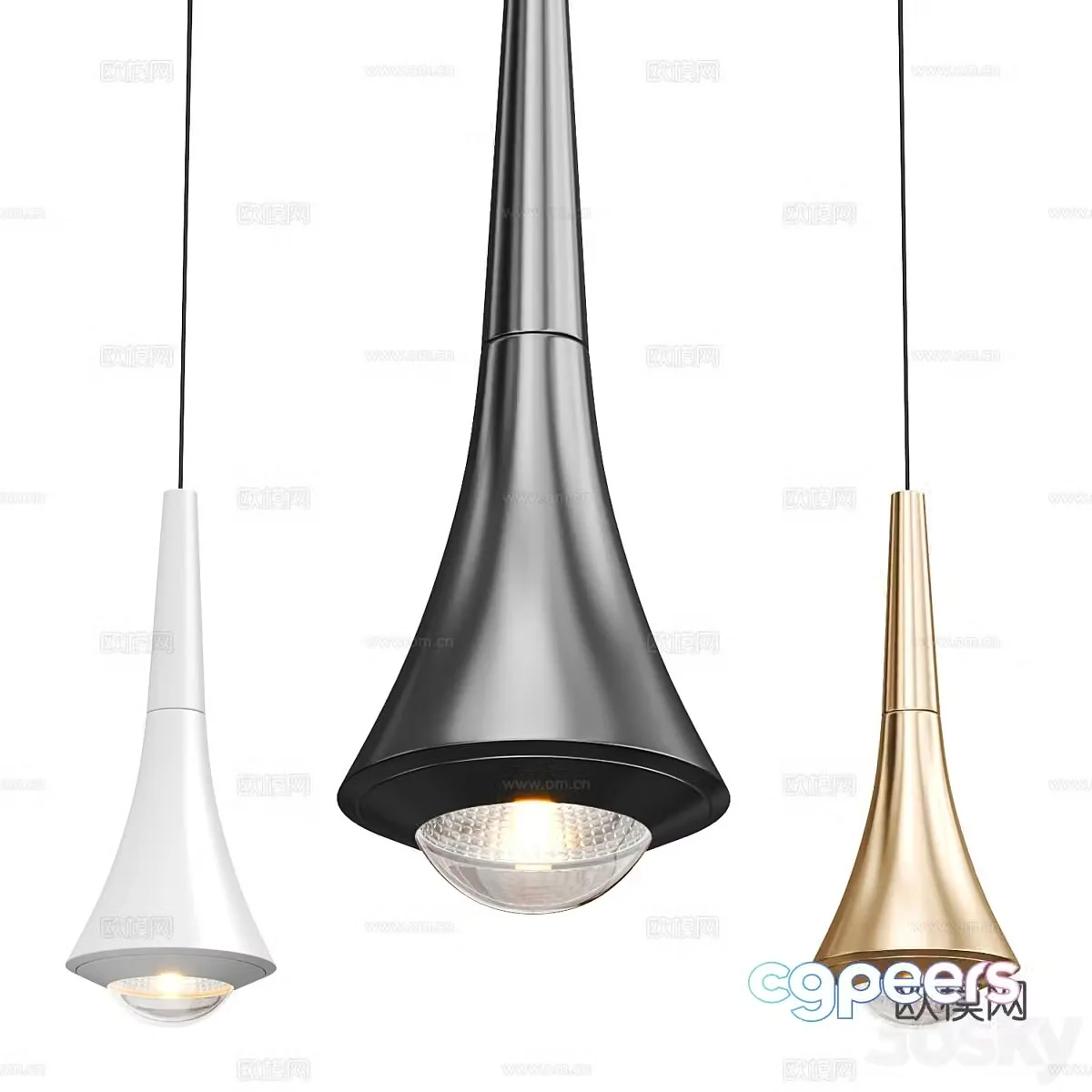 Art small chandelier bedside small chandelier 3d model