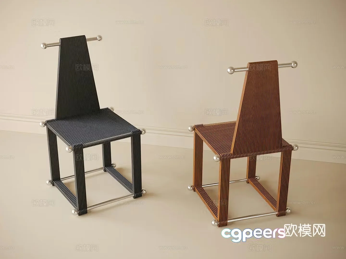 Modern single chair dining chair book chair 3d model