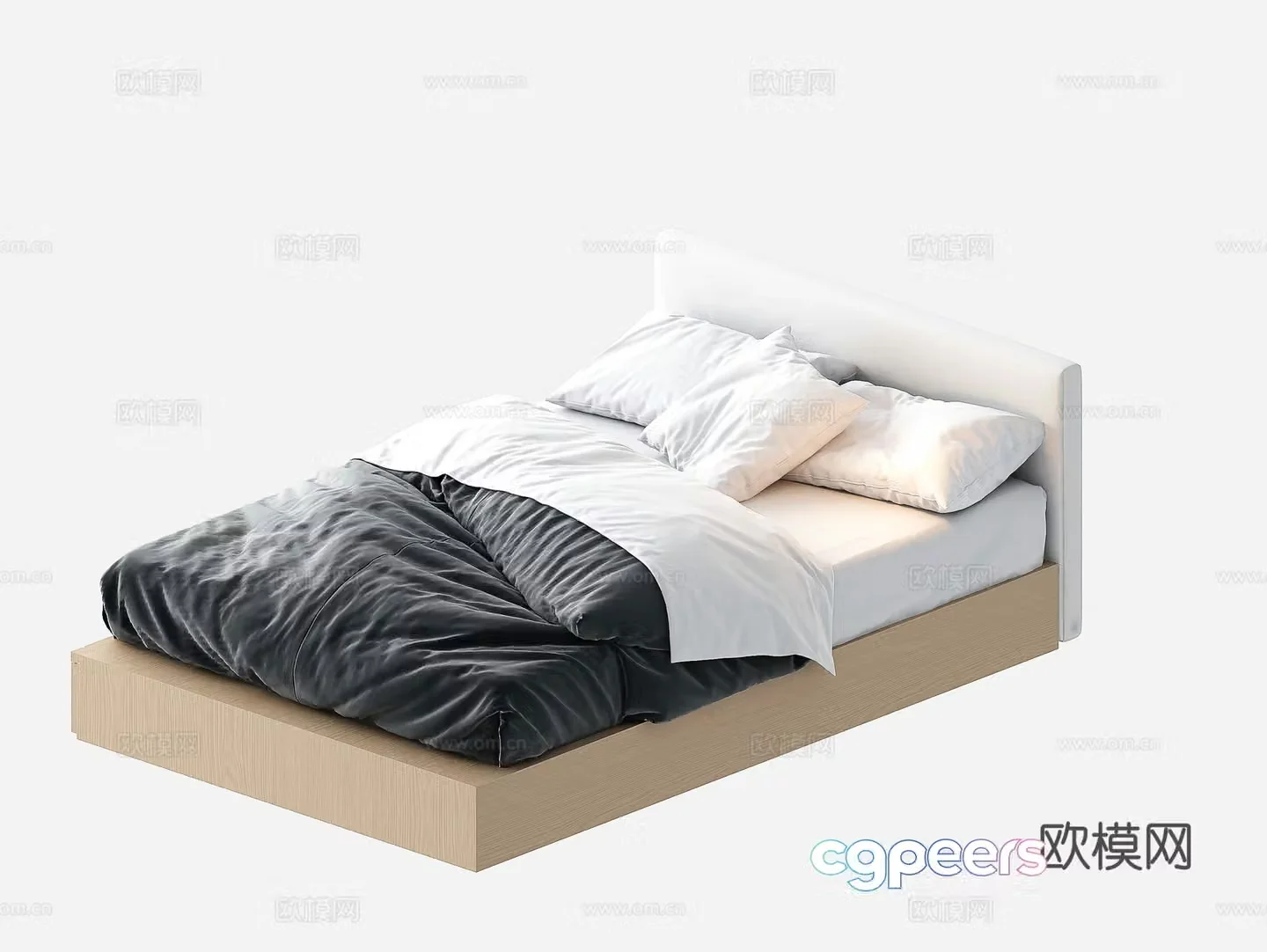 Single bed floor bed tatami bed children’s bed 3d model