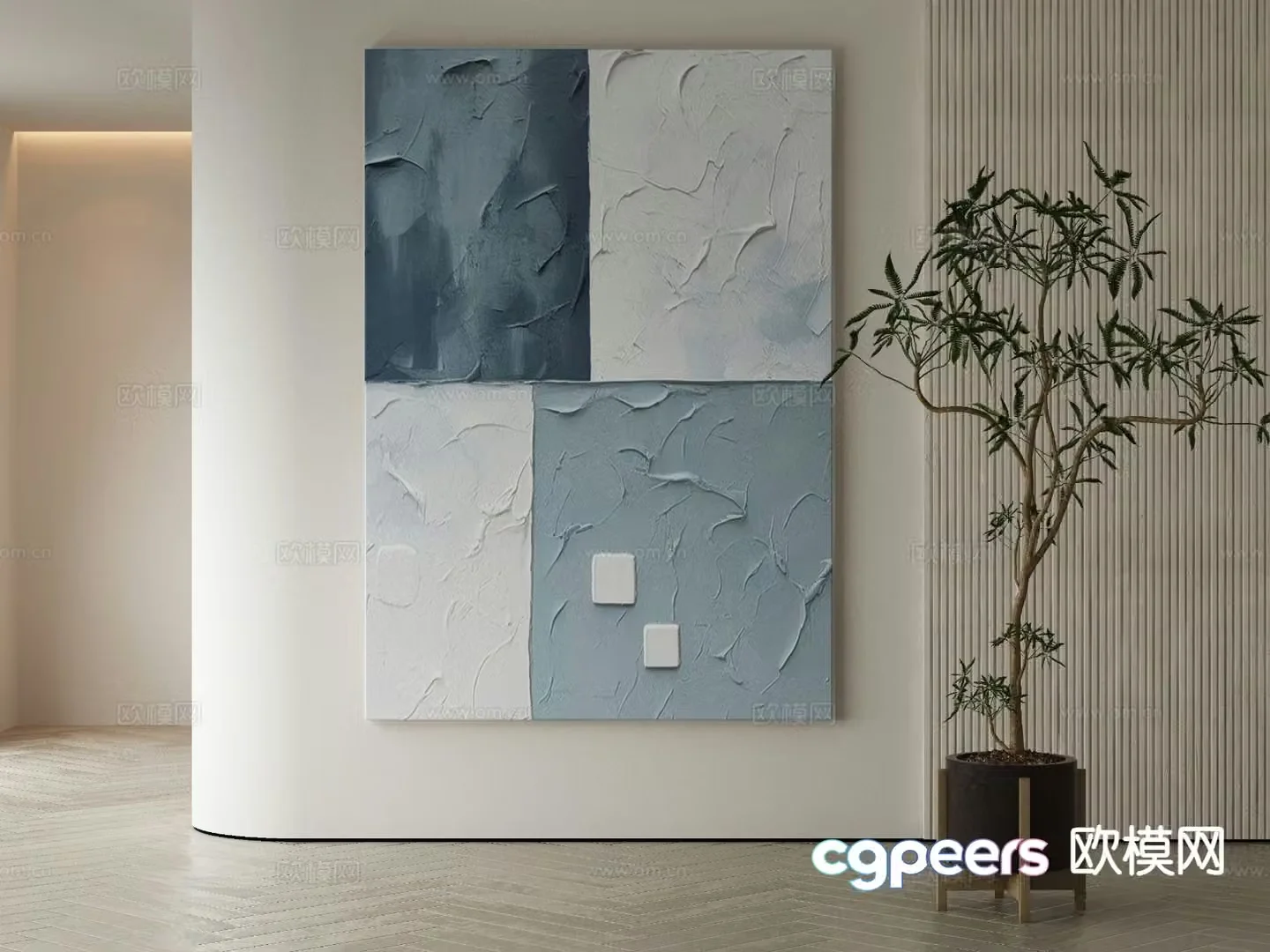 Modern decorative painting texture painting abstract hanging painting 3D model
