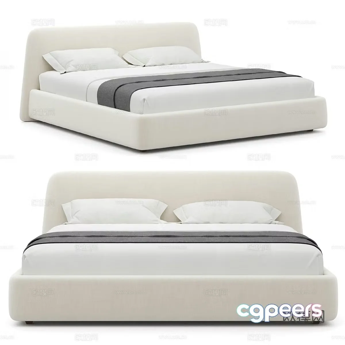 Double bed 3d model