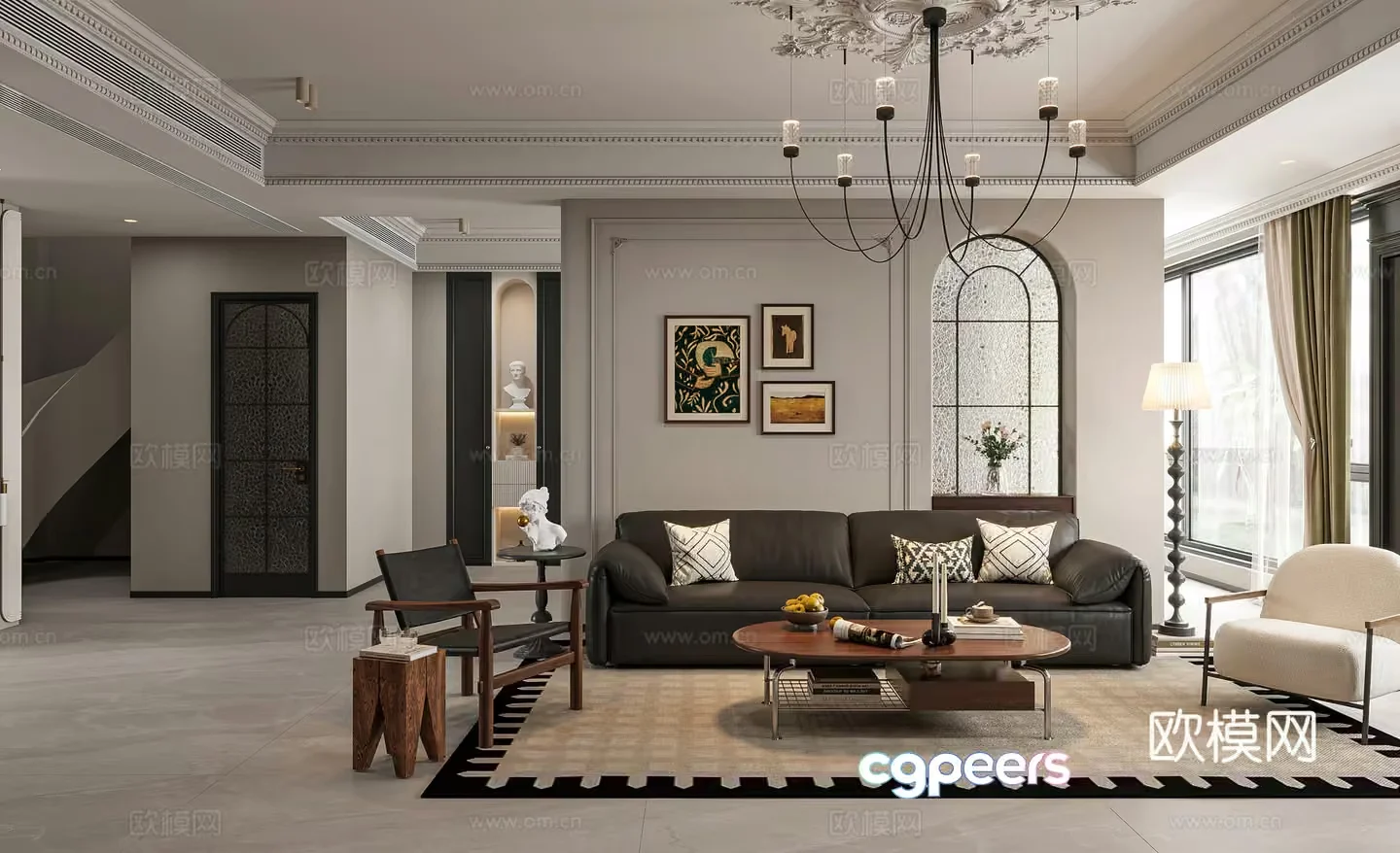 Modern Living Room 3D Model – 10093 – VRAY Render