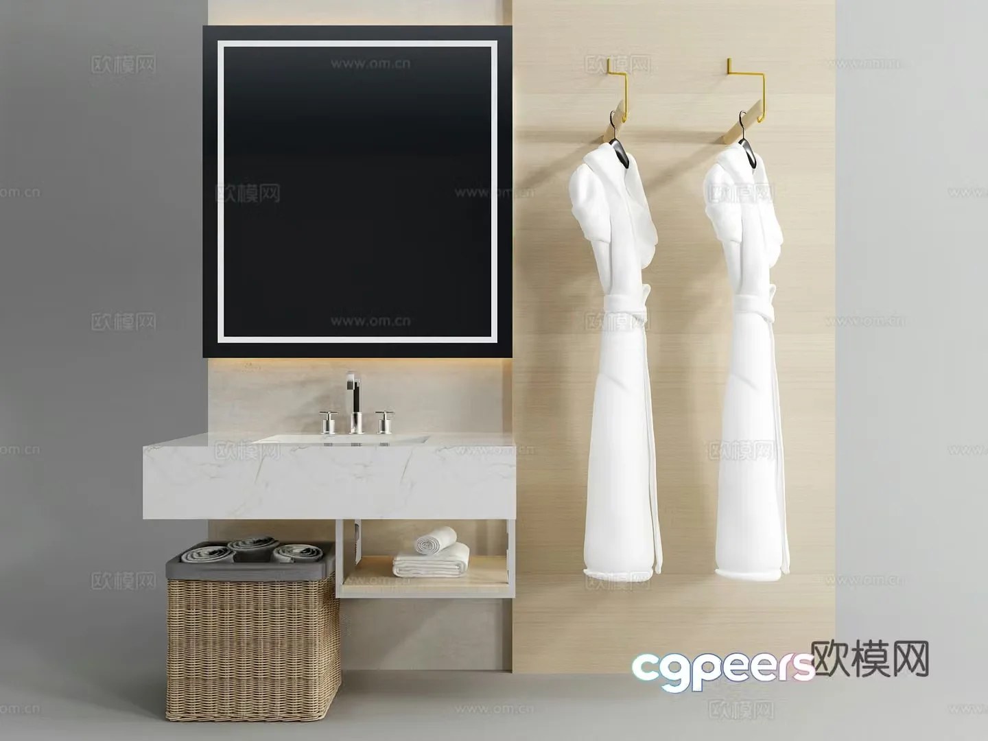 Modern bathrobe sink 3d model