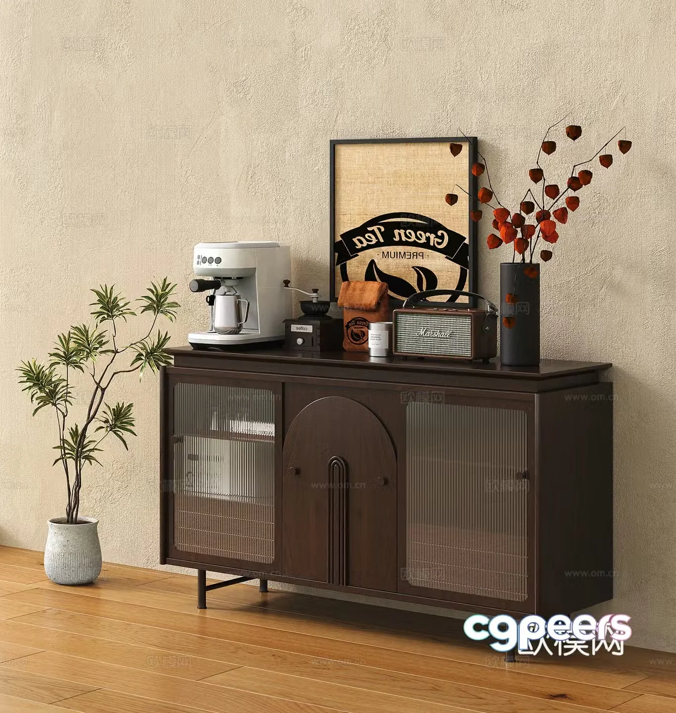 Middle-aged style porch cabinet side cabinet decoration cabinet end view cabinet low cabinet side cabinet storage cabinet decoration 3D model
