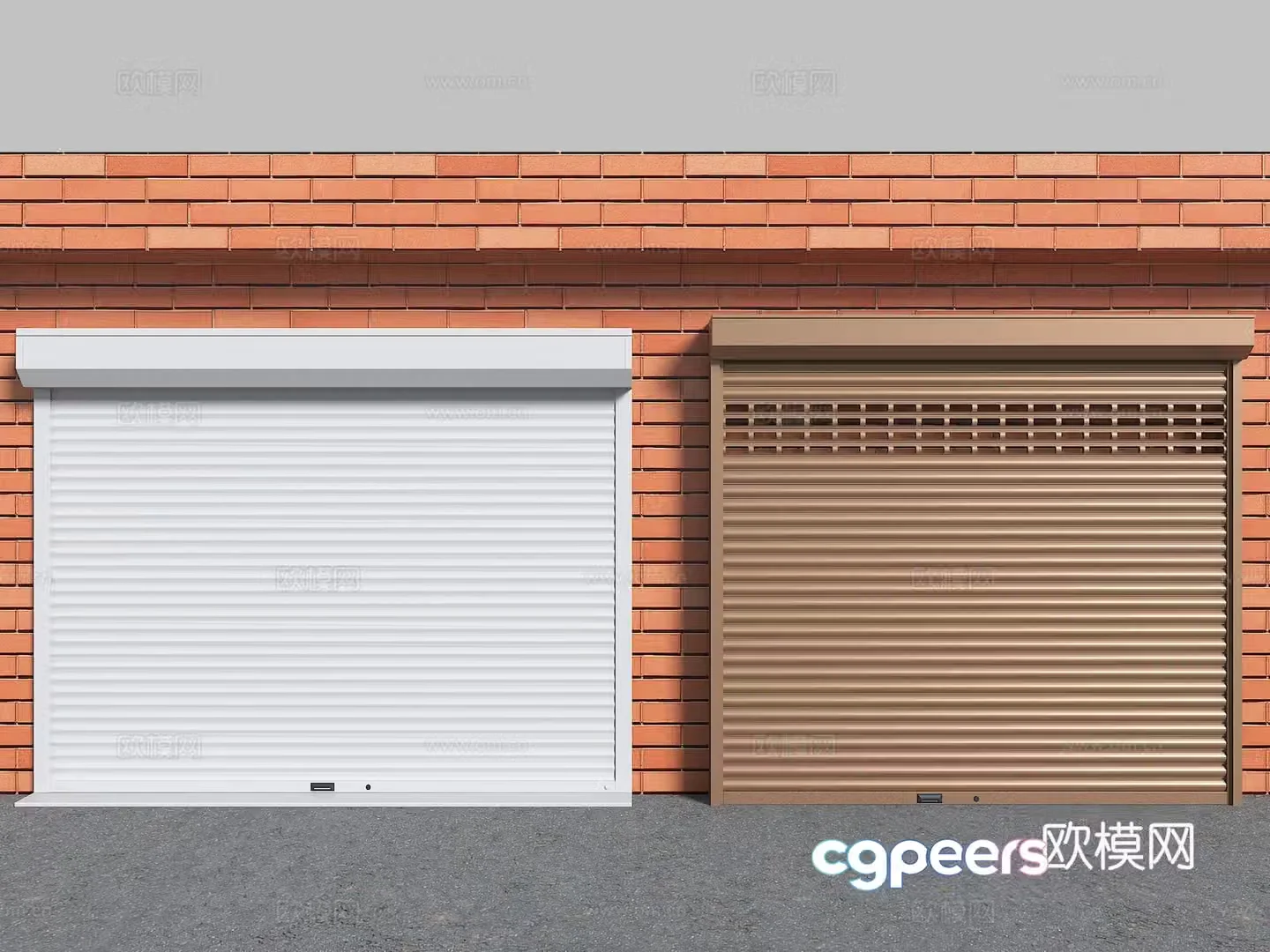 Modern roller shutter door Rolling gate Garage door Factory warehouse door 3D model