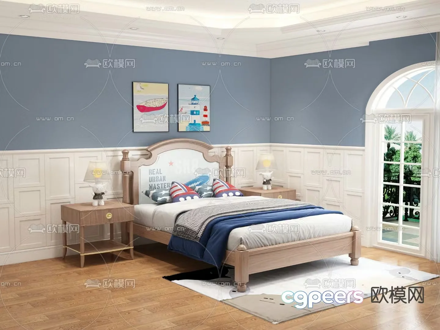 American children’s bed 3d model