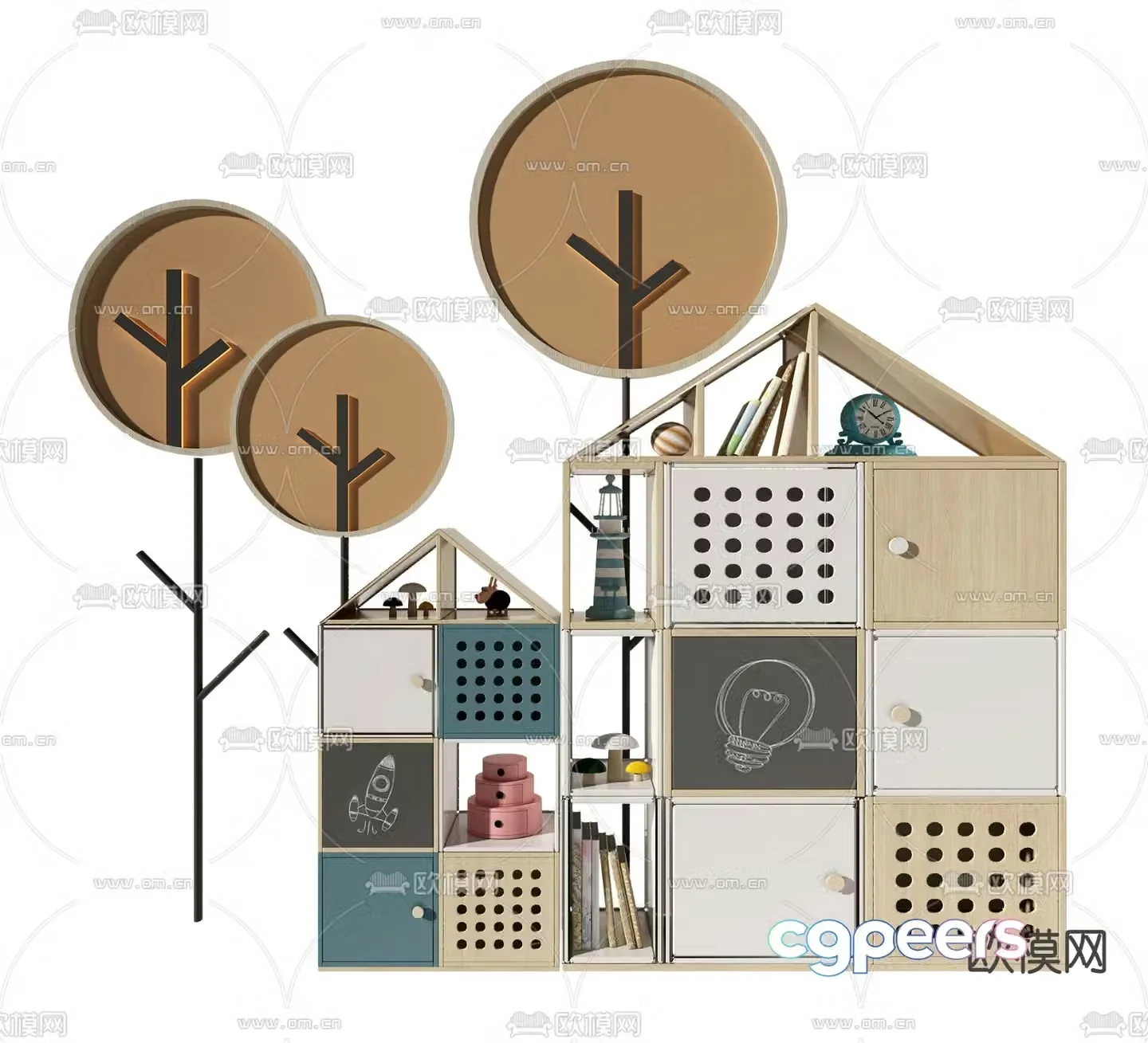 Modern children’s decorative cabinet 3d model