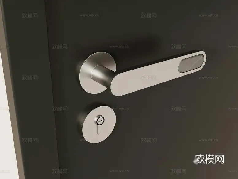 Modern Silver Door Handle 3D Model – 17917 – VRAY Render