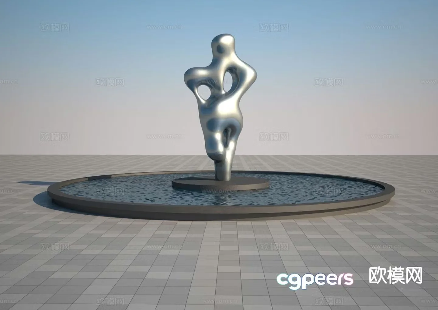 Simple human sculpture 3d model