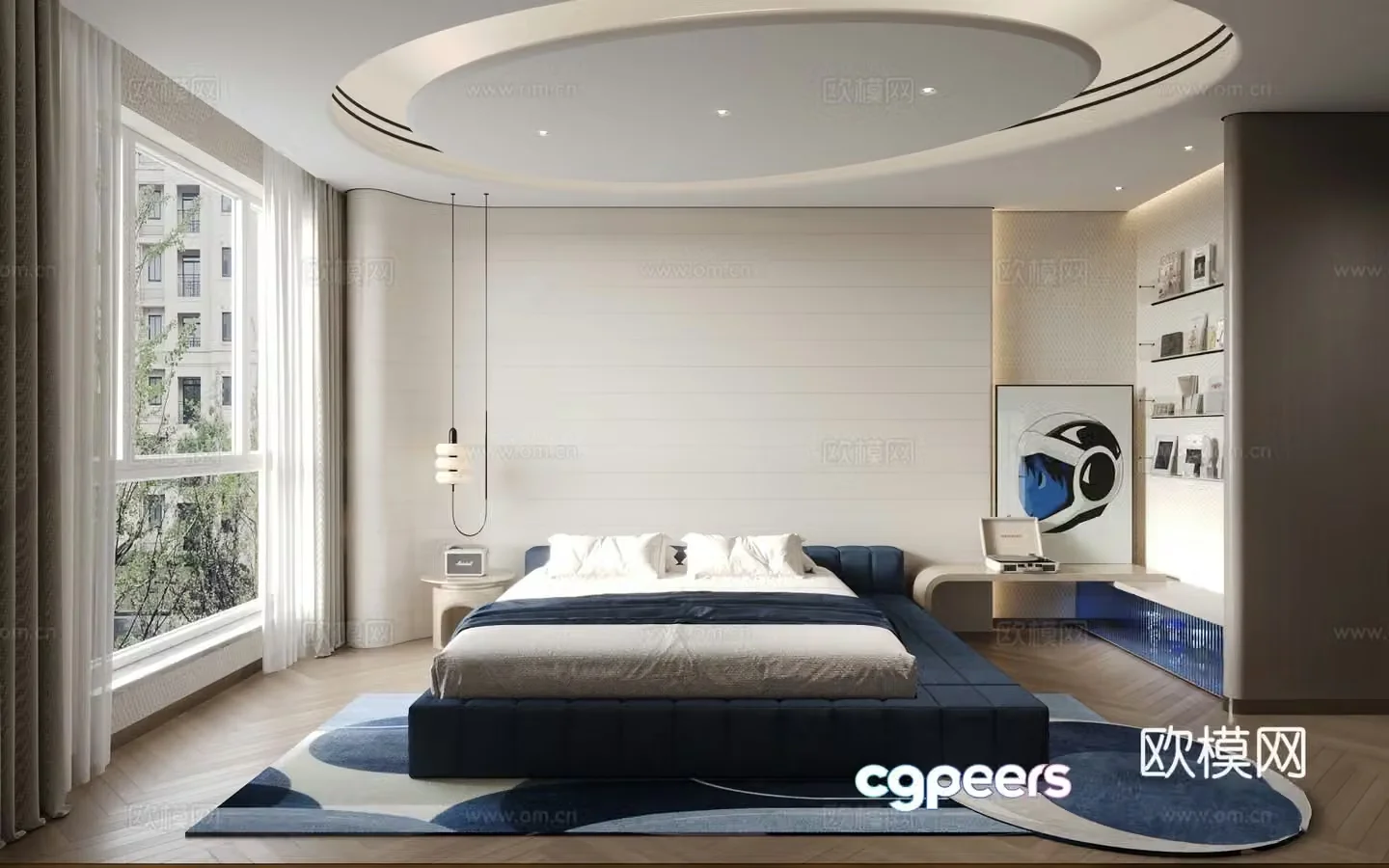 Modern simple home bedroom master light bedroom blue master bedroom modern master bedroom simple master bedroom 3D model