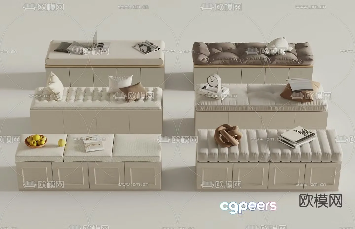 Modern bay window cabinet bay window sill 3D model