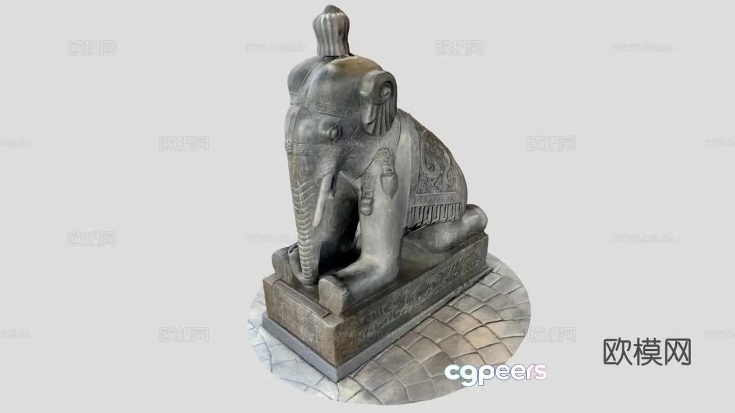 Elephant Statue 3D Model