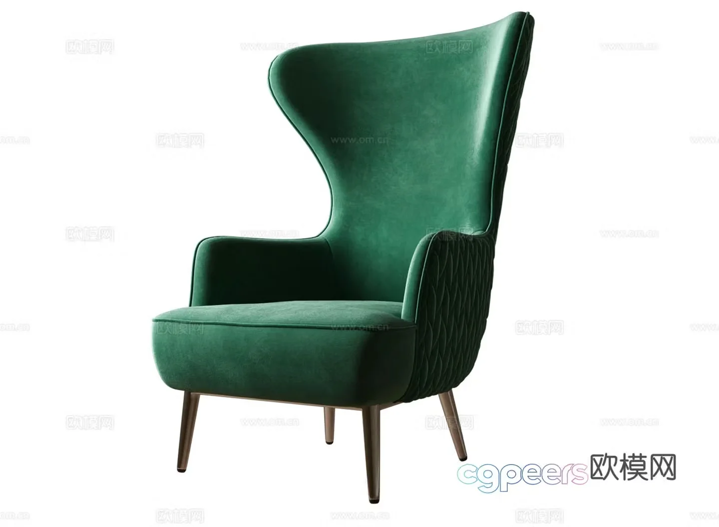 Simplified European sofa chair leisure chair 3d model