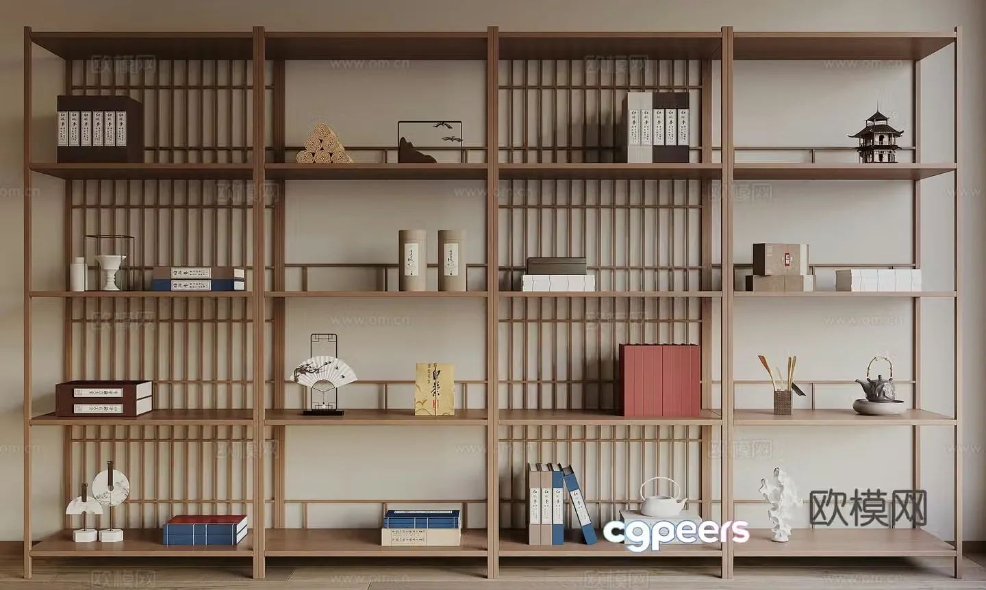 New Chinese style 3D model of Bo Gu shelf