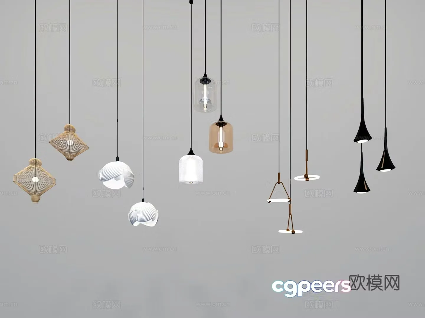 Modern small chandeliers 3d model