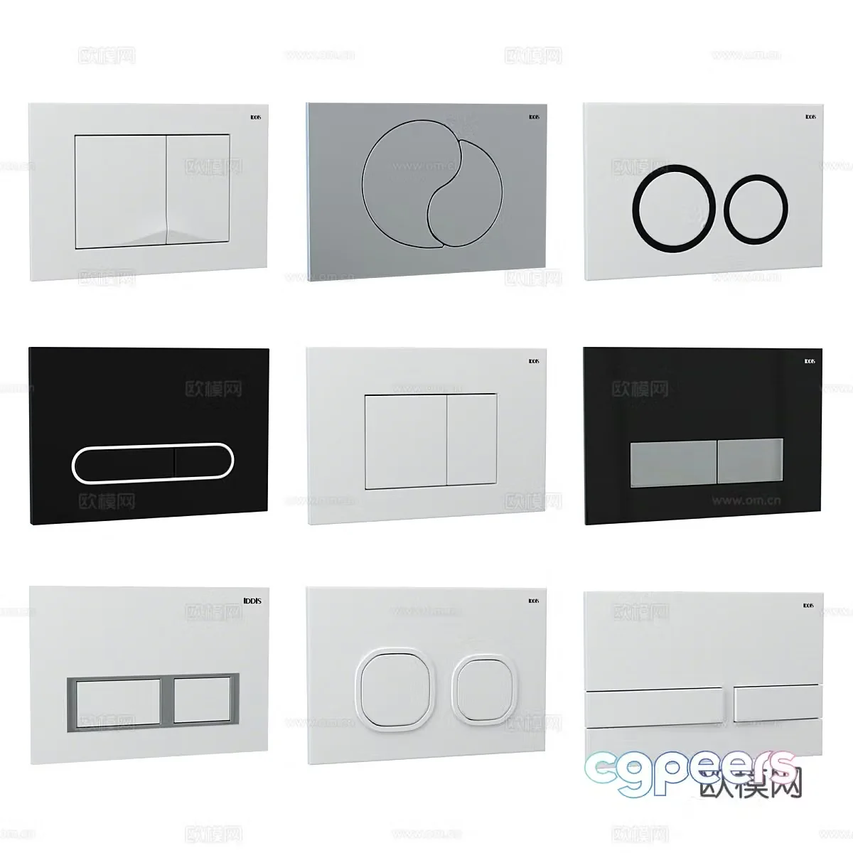 Modern light luxury IDDIS flush button 3d model