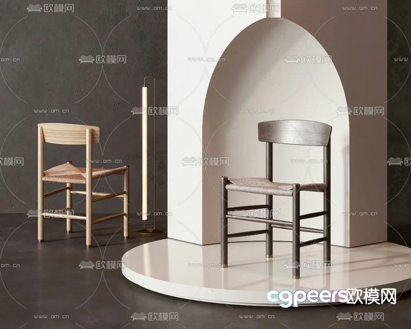 New Chinese style chair dining chair 3d model