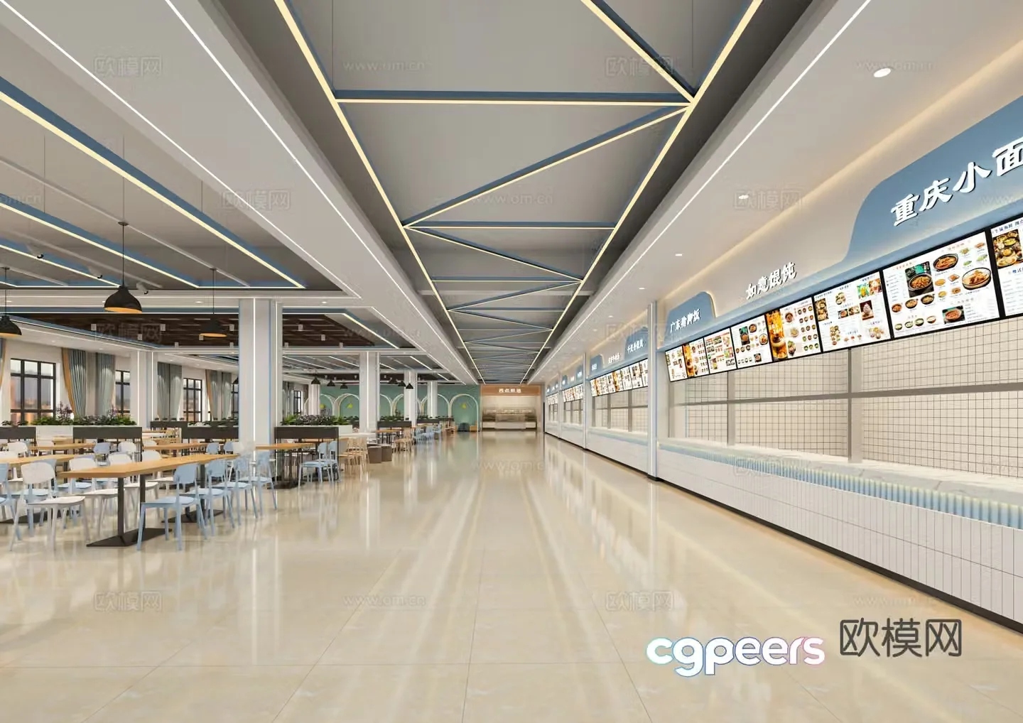 School canteen staff canteen 3d model
