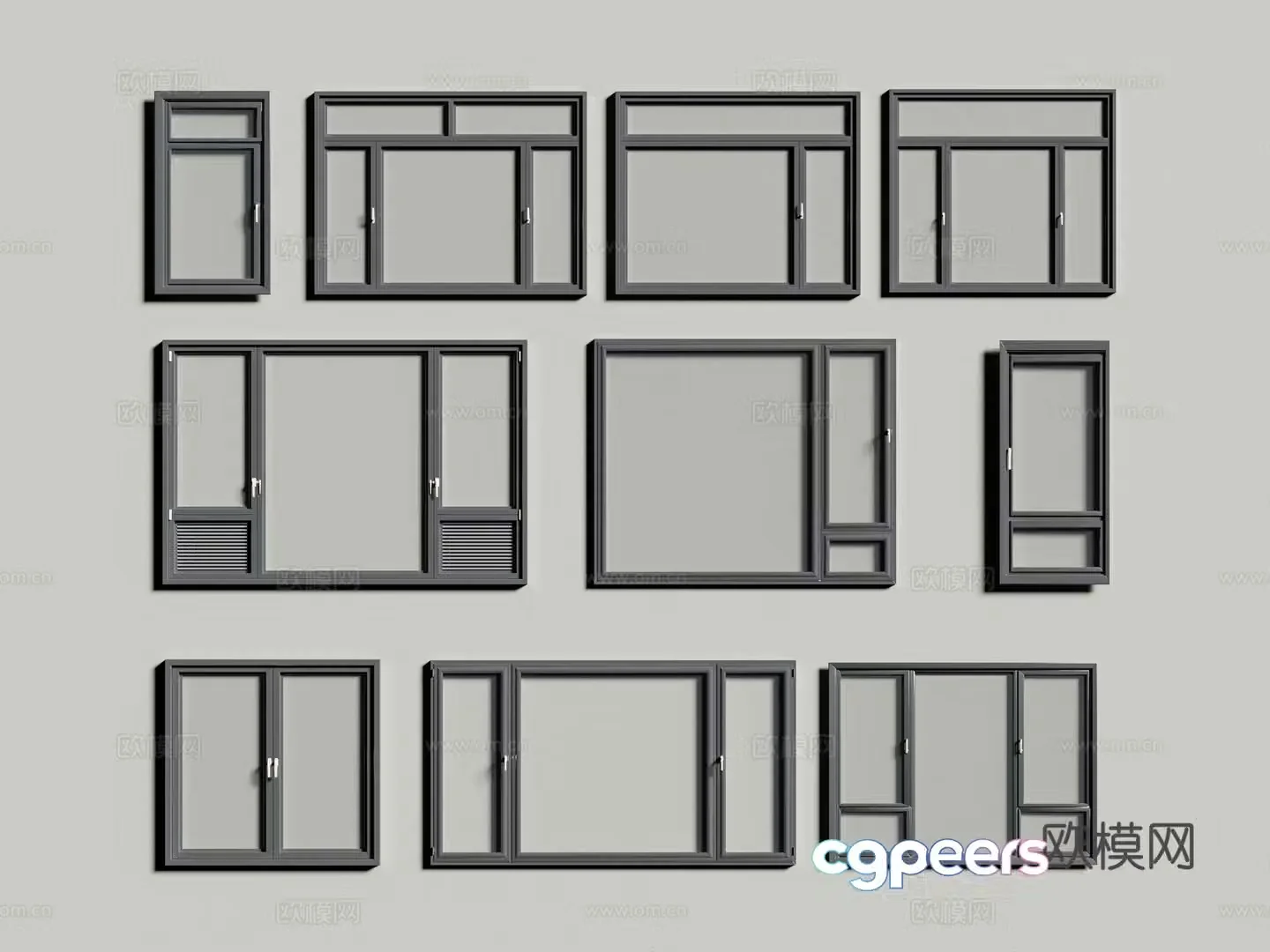Modern windows broken bridge windows casement windows floor-to-ceiling windows aluminum alloy windows 3D model