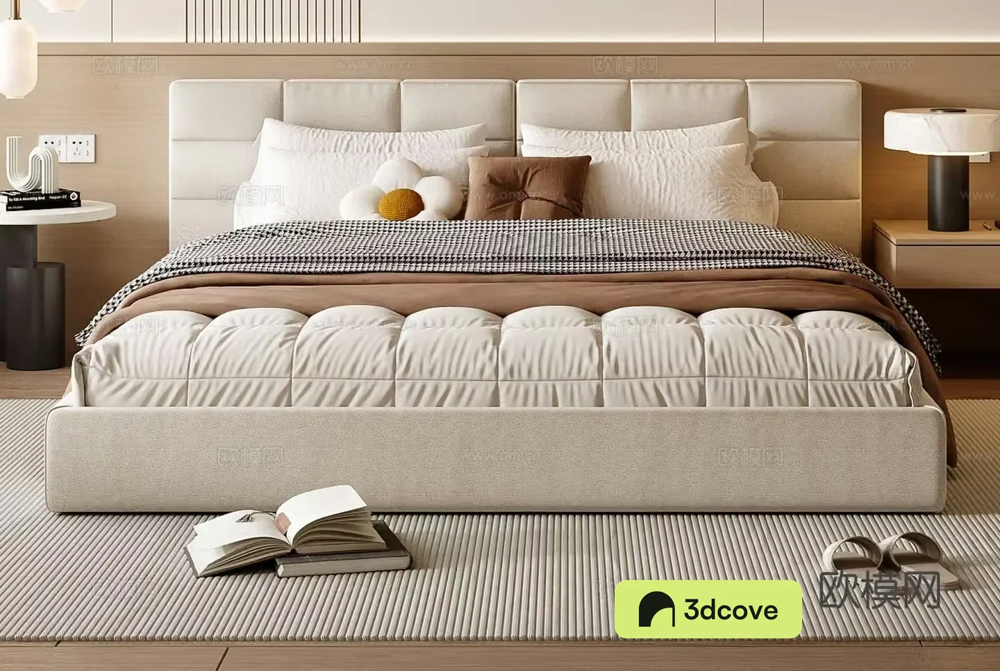 Cream style double bed