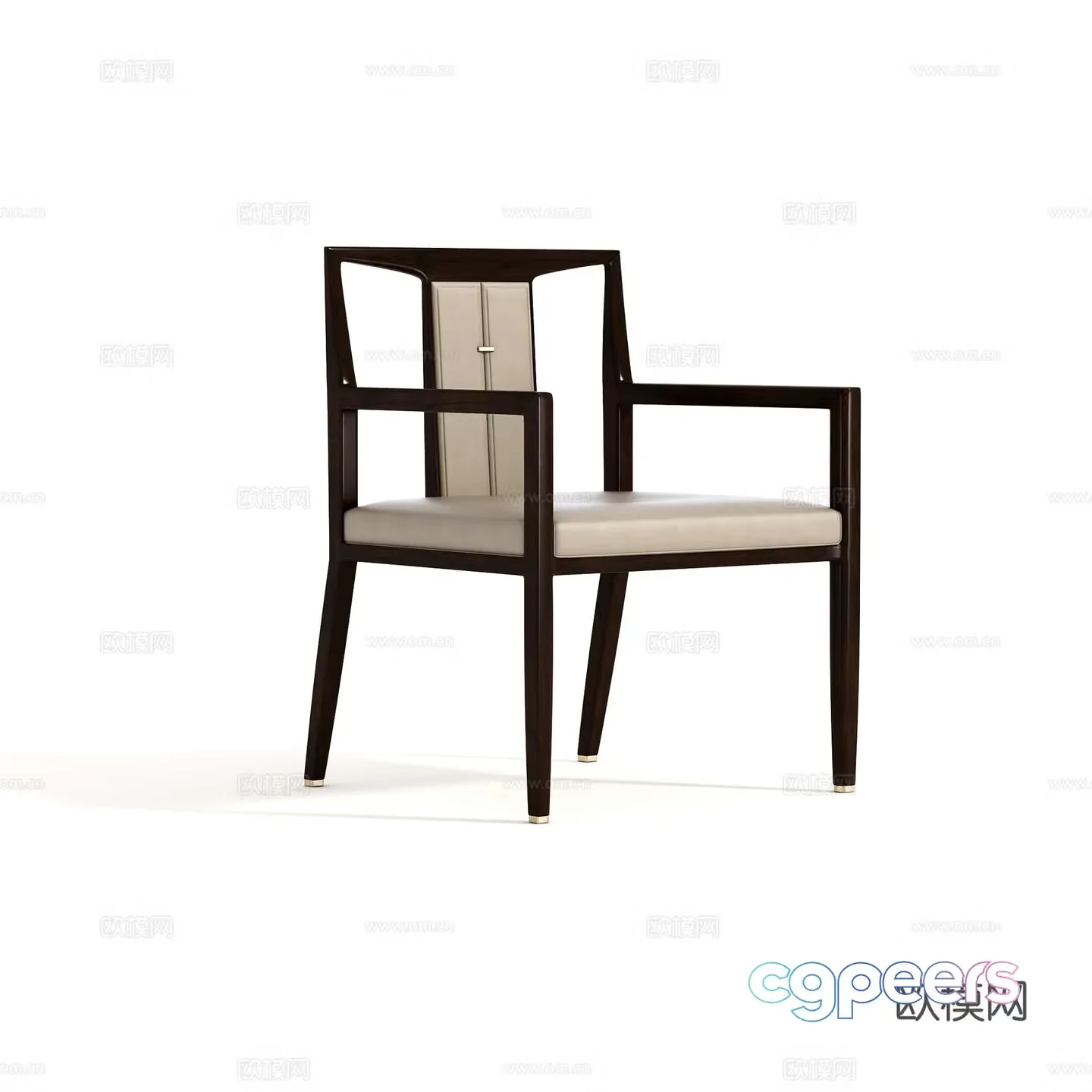 Modern Chinese style book chair dining chair leisure chair model 3d model