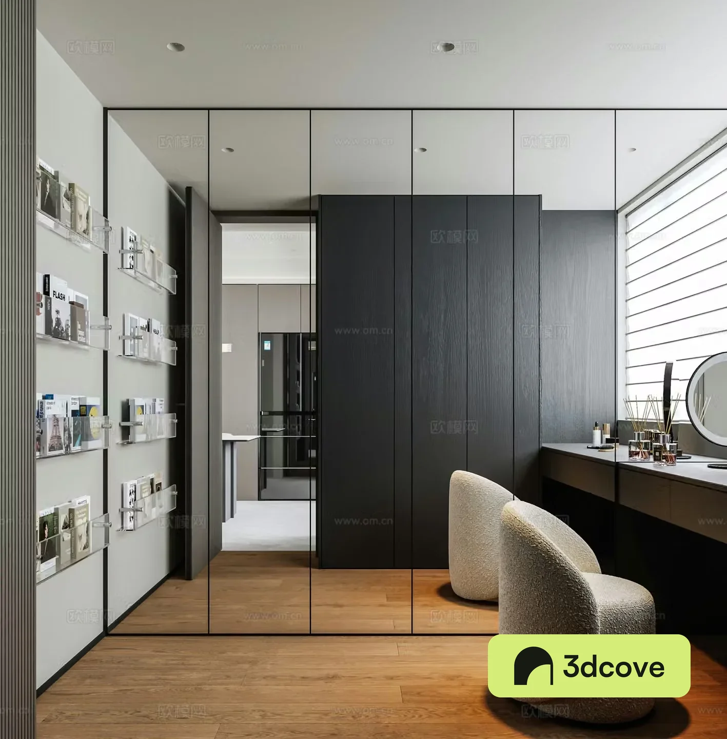 L-shaped cloakroom U-shaped cloakroom Open-style cloakroom Powder room Walk-in cloakroom