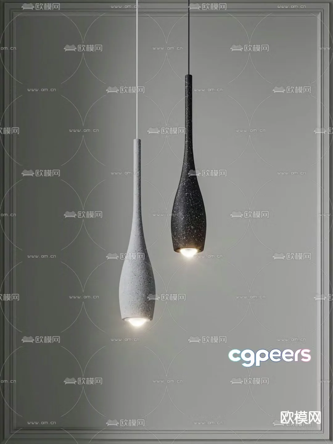 Micro cement chandelier water drop chandelier bedside small chandelier 3d model