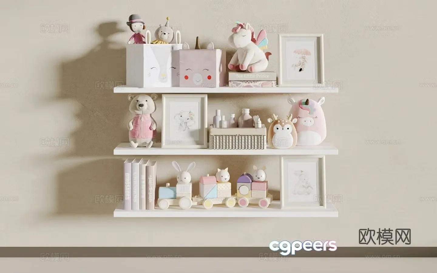 Children’s bookshelf 3d model