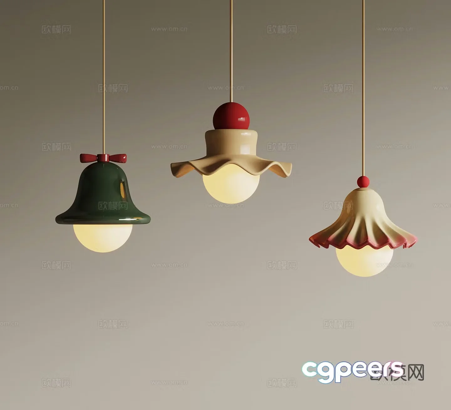 Chandelier Modern Cream Small Chandelier 3d Model