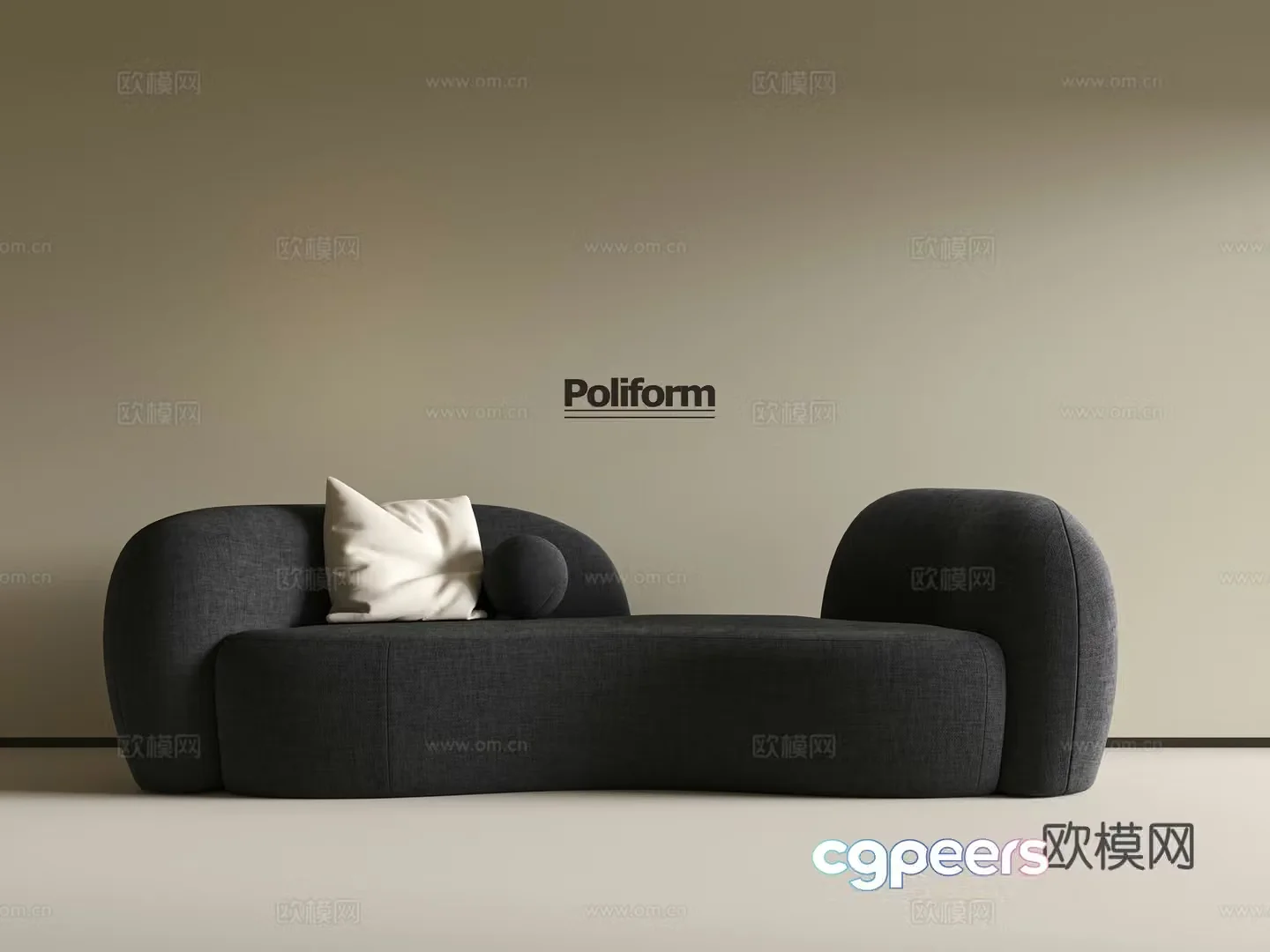 curved sofa 3d model