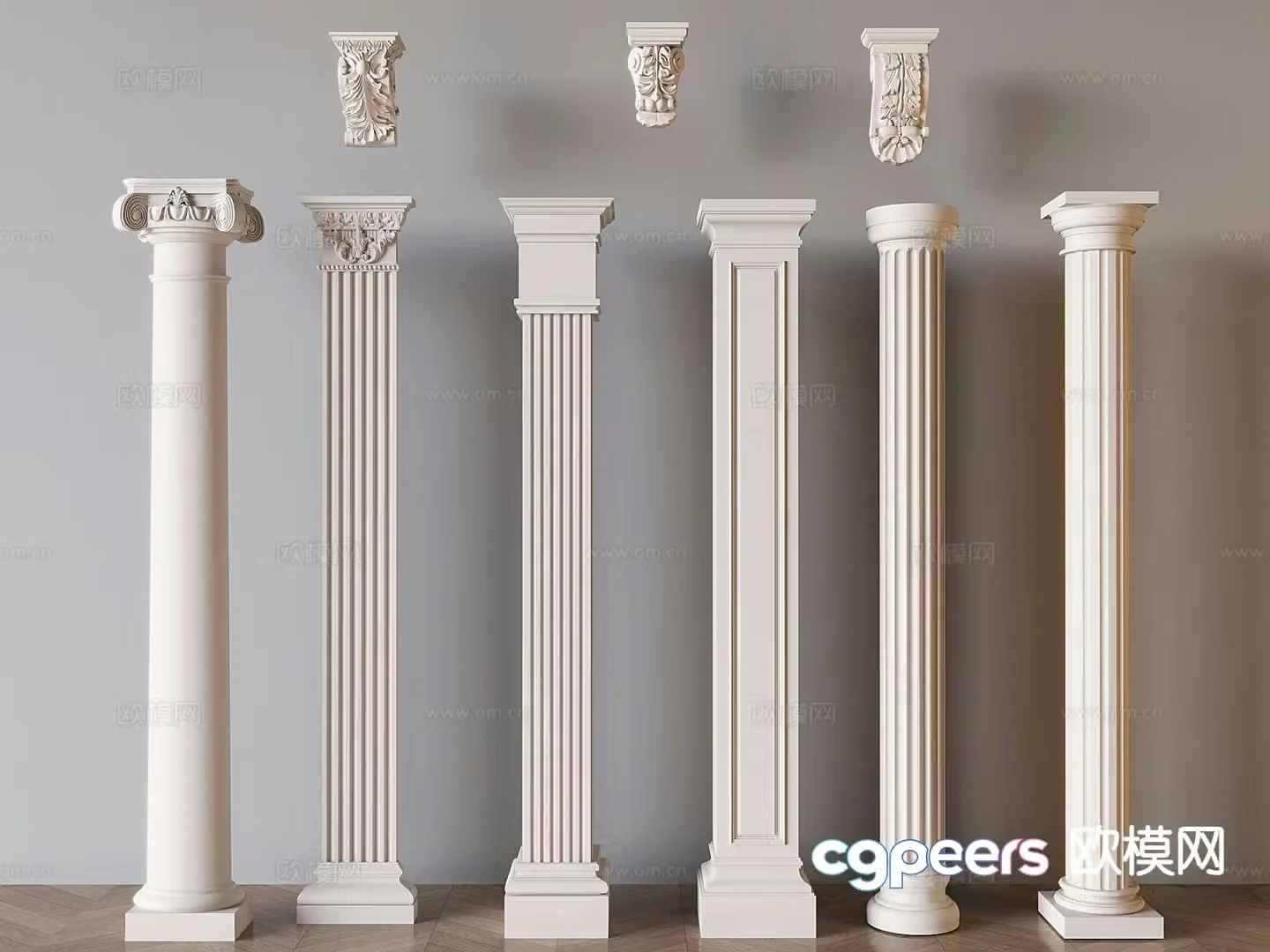 European Roman column 3D model