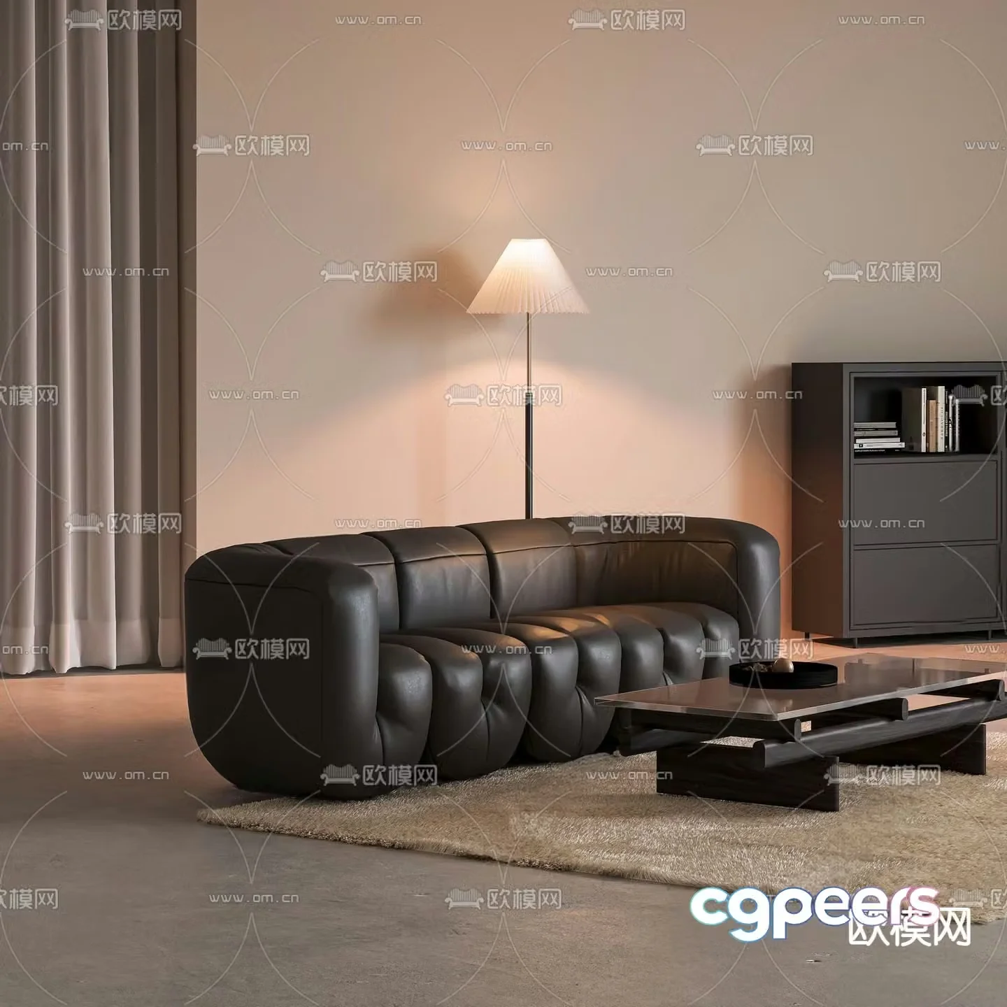 Leather sofa 3d model