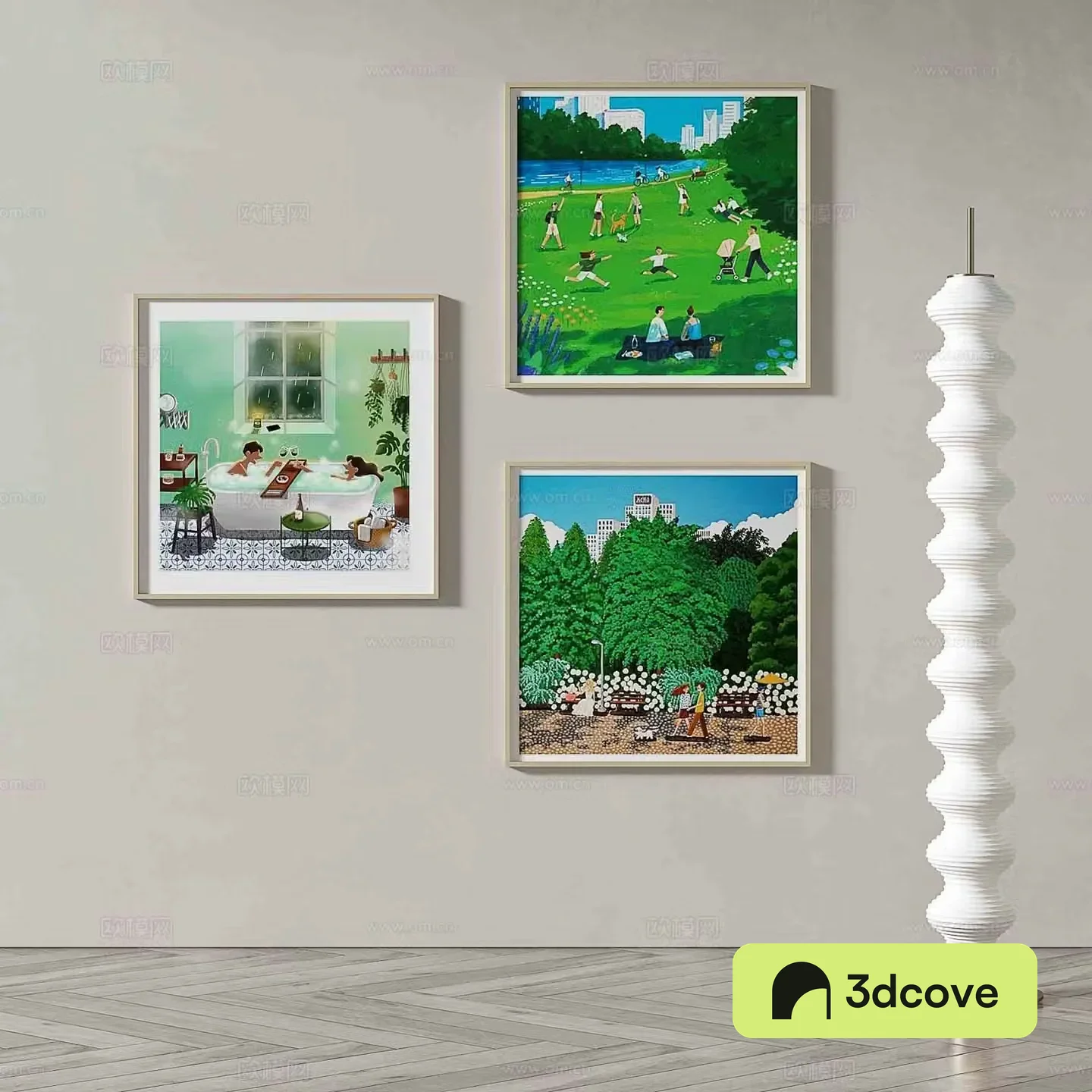 Modern cartoon oil painting decorative painting